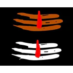 Shivoid Mahadev Tilak Tika Sticker for Bike 0.5 x 2.5 x 2.5 Inches, Brown White Red