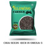GLOWING FARMER 100g Chia Seeds | Raw Chia Seeds for Weight Management & Rich in Omega-3