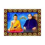 SHASWAT ART Dr. B. R. Ambedkar and Buddha Painting Sparkle Coated Self Adhesive Wallpaper Without Frame Digital Reprint 16 inch x 22 inch Painting