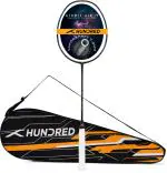 Hundred Black, Blue Carbon Unstrung Badminton Racquet, 77 G