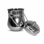 DOKCHAN Stainless Steel Small Dolchi | Ketali for Store Milk, ghee, Oil | Plain Steel Container for Pooja (Size - 9.5cm | 250ml)