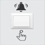 Asmi Collections 6 cm Ring the Bell for Bell Switch Removable Sticker (Pack of 2) | Wall Sticker | waterproof wall sticker