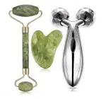 RUDRESHWAR Jade Roller & Gua Sha Tool 100% Natural Massager With 3D Massager Face Body Massager Massager