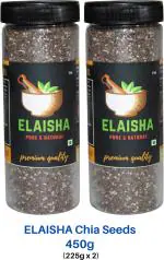 Elaisha Chia Seeds For Weight Loss With Omega And Fiber | Diet Food | Healthy Snack Chia Seeds, 450 G (Pack Of 2)