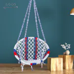 Patiofy Cotton Round Swing Chair with Hanging Kit, Swing for Home, Multicolor