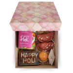 Sciian Holi Gift Hampers with Gulal | Gujiya | Motichur Laddoo & Kaju Katli Shaped Candles | Colourful Soap | Holi Decorations | Eco Friendly | Special Holi Gift Pack