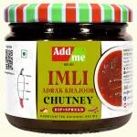 Add Me homemade Sweet | Spicy| Tangy Tamarind Ginger Dates Chutney 350g, Imli adrak khajoor chutney dip spread Glass Pack