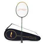 Li-Ning Men And Women Dark Grey, Gold Carbon Fibre G-Force 3600 Superlite Strung Badminton Racket