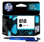 HP 818 Black Original Ink Cartridge With ITGLOBAL 3in1 Multi-Function Pen