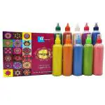 Pack of 10 Rangoli Kolam Powder Colors Bottles Design Creativity Diwali Floor Rangoli Art Ceramic Colours Rangoli Color Powder Rang