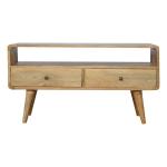ARTISAN FURNITURE Curved Oak-ish Media Unit 90x35x47 cm.
