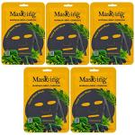 Masking Charcoal Bamboo Facial Sheet Mask Skin Detox and Cleansing Moringa, Mint & Charcoal Sheet Mask for Women Men 25ml Each Pack of 05