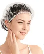 JACKSON Disposable Plastic Shower Caps (Pack of 100), Transparent Waterproof Bathing Hair Caps
