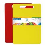 Kolorr Home Mate BPA Free Plastic Chopping / Cutting Board Pack of 2 - (Yellow Large+ Red Large)
