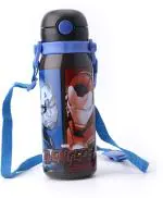 Hoom By HMI Marvel Avengers Push Button Straw Sipper Water Bottle 500 ml