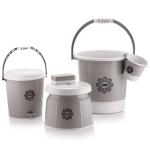 Tedemel Plastic Bucket, Tub & Mug Bathroom Set 5 pcs, Heavy Duty, Large Capacity (Grey)