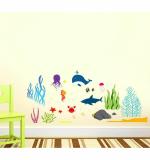 WOLPEP Multicolor Vinyl Sea Happy Animals Wall Sticker