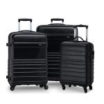 Verage Tokyo Black ABS Luggage Trolley Bag Set (Pack of 3)