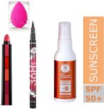 BUYTYA 36H Eyeliner 5In1 Lipsticks Crynn Anti Pollution Sunscreen Lotion Spf 50 (Set Of 4)