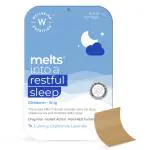 Wellbeing Nutrition Melts Restful Sleep | Plant-Based Melatonin 5mg for Deep Sleep, Stress Relief | Clinically Proven, Safe & Non-Addictive with Chamomile, Tagara, L-Theanine | 30 Oral Strips