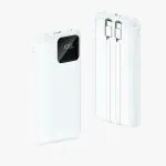 Ziome 10000mAh Power Bank, 37W Fast Charging, Type C PD 3.0 (3 Output & 2 Input Ports for Smartphones, & More Devices) Digital Display, Built-in Cables (Power Delivery)