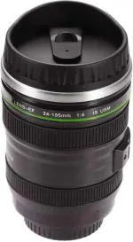 FIVANIO Camera Lens Drinking Cup Stainless Steel, Plastic Coffee Mug (350 ml, Pack of 2)