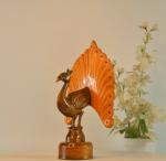 SOWPEACE Handcrafted Wooden Peacock Bicolor The dance of color grace showpiece, premium artisan made Tabletop home decor for living room.