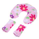 Chinmay Kids Newborn Baby Neck Support Pillow with with Soft Baby Pillow Cushion for Side Support (0-12 Months, Multi-Colours) (Pink)