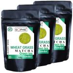 Dophie Wheat Grass Matcha Green Tea Powder, Super Power Matcha Powder, Nutrient Rich, Minerals, (100g each ) (Pack Of 3)