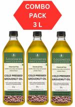 GOODNESS FARM- cold/ wood pressed traditional Groundnut oil 1 LTR*3 COMBO