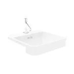 KOHLER FOREFRONT Series Semi Recessed WASH BASIN (White) With Faucet Hole | 420x460x174mm, Square | Ceramic Basin/Sink for Bathroom, Living Room | NOT Table / Counter Top | K-98930X1-0