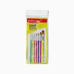 Camlin Multicolor Champ Round Brush Set (Size - 0, 2, 4, 6 and flat brush 2, 6, 8) (Pack of 7)