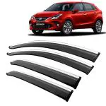 Kingsway Car Wind Deflectors Rain Guard Window Visor for Toyota Glanza 2019, 2020, 2021, 2022 Model, Car Door Visor with SS Lining Online India, Car Sun Shades