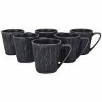 BP Bharat Bone China Zora Impression Series Terracotta Maat Tea Coffee Mug, 6-Piece, 180 ml (Grey)