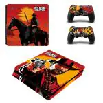 Tcos Tech Ps4 Slim Skin Protective Wrap Cover Vinyl Sticker Decals - Red Dead Redemption 2