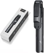 XT-02 Bluetooth Extendable Selfie Stick with Wireless Remote and 2 Level Fill Light for Making TikTok, Vlog Videos and Tripod Stand Selfie Stick for Creating TIK Tok, Vlogs, Youtubers Tripod (Black, Supports Up to 500g) Tripod