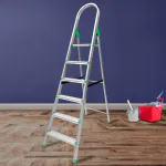 TNT The Next Trend Aero 6 Step Premium Foldable Aluminium Step-Ladder for Home with Secure-Hinge Technology | Wide Platform, Anti-Skid Shoes - Sea Green