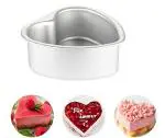 Whinsy Heart Shape Aluminum Cake Bakeware Moulds For Oven Silver