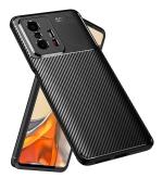 Golden Sand for Xiaomi 11T Pro 5G Back Cover Drop Tested Shock Proof Slim Armor Aramid Carbon Fibre Rugged TPU Case for Xiaomi Mi 11T, Mirage Black