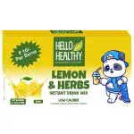 Hello Healthy Instant Drink Mix Lemon & Herbs | Enrich with Vitamin C | Refreshing Citric Drink for this Summer | Pack of Two (2x20 Sachet)