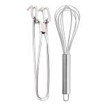 DreamBasket Stainless Steel Pakkad / Utility Tong & Egg Whisk / Egg Beater for Kitchen
