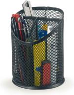 Shuban Metal Desk Pen Holder Organizer Stand Cup Desk Office School Stationary Supplies (3 Compartment-1 Pack)