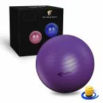 FirstFit Extra Thick Exercise Yoga Ball, Fitness and Stability Ball to Improve Posture, Balance, Yoga, Pilates, Core, Fitness Exercise Training Balance Yoga Class Core (Size-85 CM, Black)