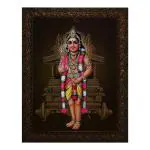 Indianara Multicolor Engineered Wood Lord Murugan Painting 25.4*33*1 cm