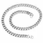 EGOODZ Stylish Matte Finish Neck Chain for Men & Boys (Thin- Silver)