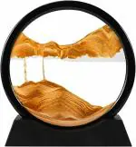 SRJMH Moving Sand Art Picture, Dynamic Sand Picture 7 Inch Round Glass 3D Deep Sea Sand Frame