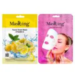 Masking Vitamin-c and Glow facial sheet mask for Glowing skin, ideal for men and women pack of 2