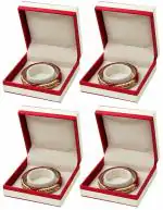 atorakushon Satin Jewellery Bangle Storage Box Chudi Bracelet Chains Ring Earrings Wardrobe Make-up Organizer Travel Vanity Case for Women Red Pack 4