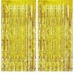 Festiko Golden Foil Curtain Pack Of 2 For Birthday, Anniversary, Marriage, Bachelorette, Halloween Decoration, Party Supplies, Party Decoration