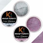 KINDED Greyish Silver and Pinkish Purple Powder Loose Shimmer Glitter Eyeshadow for Women - Pack of 2, Each Pack 3 g